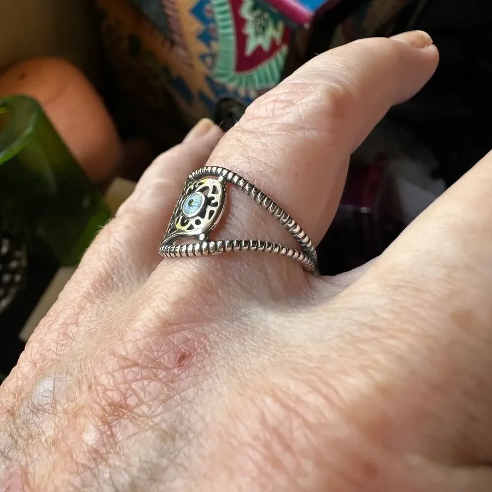 925 Sterling Silver Hamsa Ring